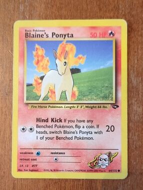 Vintage Blaine's Ponyta Pokemon Card